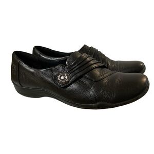 Clarks Artisan Kessa Alcove Black Women’s 8.5 Leather Slip On Loafers